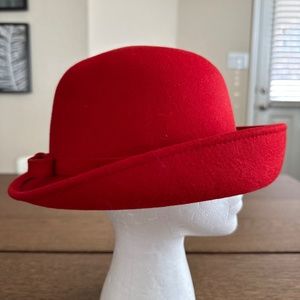 Amanda Smith Red Wool Hat Made in Italy